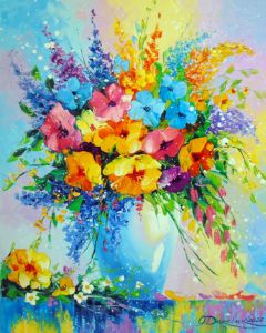 A bouquet of bright meadow flowers