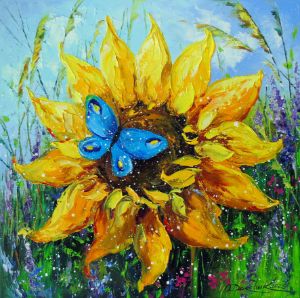 Sunflower and Butterfly