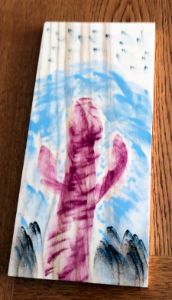 Cactus Moon  Ink on Wooden Board