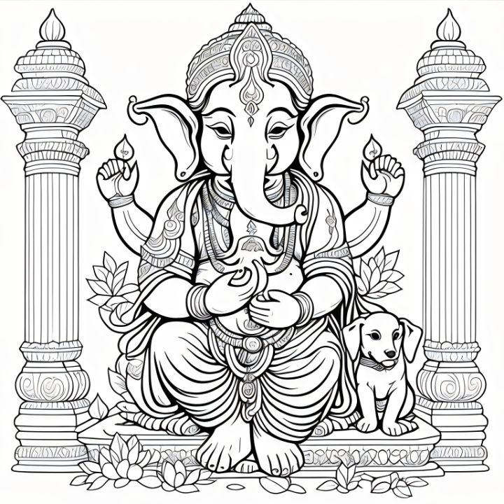 Sketch of Hindu God Lord Ganesha or Ganpati Creative Outline Editable  Vector Illustration Stock Vector - Illustration of elephant, ganpati:  199430733
