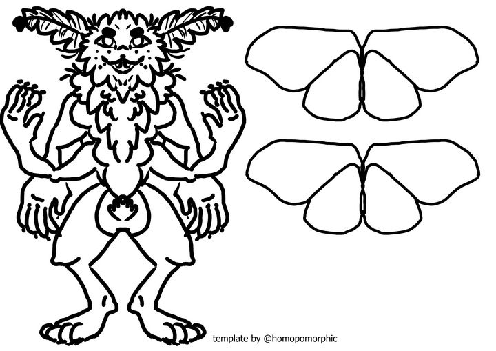 Moth Character Design Template Homopomorphic Digital Art Fantasy Mythology Designs Other Designs Artpal