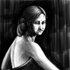 woman in dark