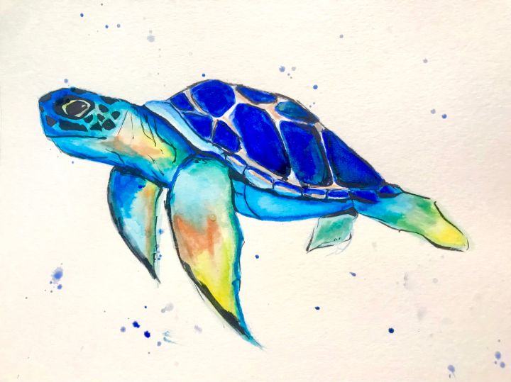 Sea Turtle - The Selcouth Pluviophile - Paintings & Prints, Animals ...