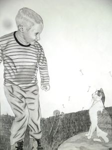 Boy and a cat