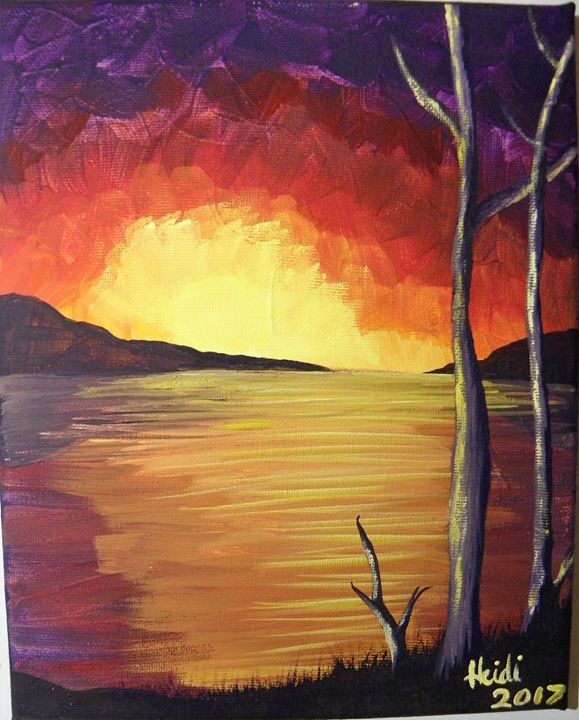 Lake Side View - Heidi Davis - Paintings & Prints, Landscapes & Nature ...