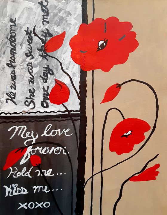 Wall Perfect Artsy Poppy Flowers - Alecia Samuelson's Art