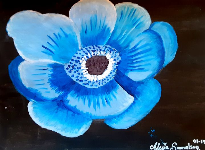 A Blue Beautiful Flower - Alecia Samuelson's Art