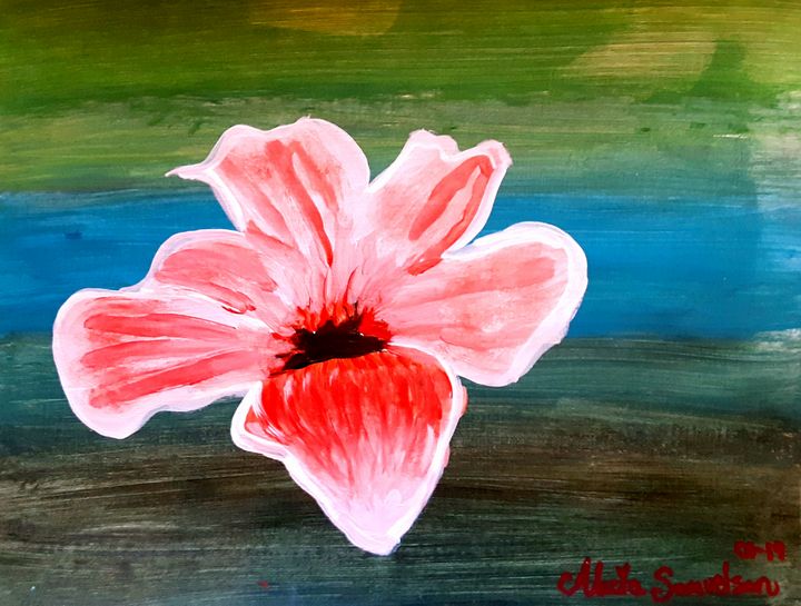 A Pink and Red Flower - Alecia Samuelson's Art