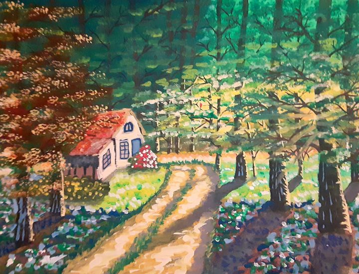 Hidden Retreat in The Forest - Alecia Samuelson's Art