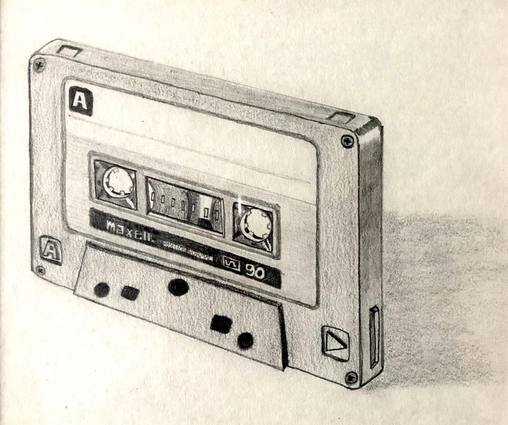cassette tape drawing