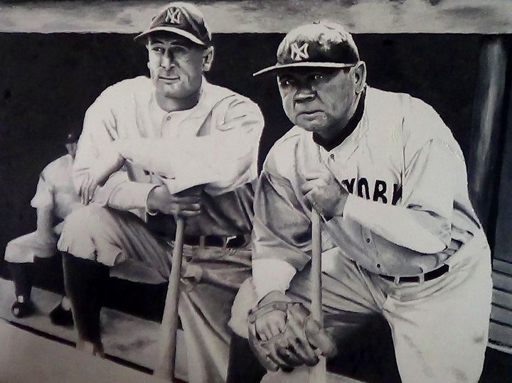 Ted Williams and Babe Ruth - Andrew Williams Art
