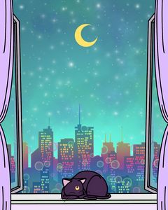 Sleeping Luna (sailor moon fan art)