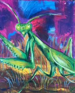 praying mantis painting