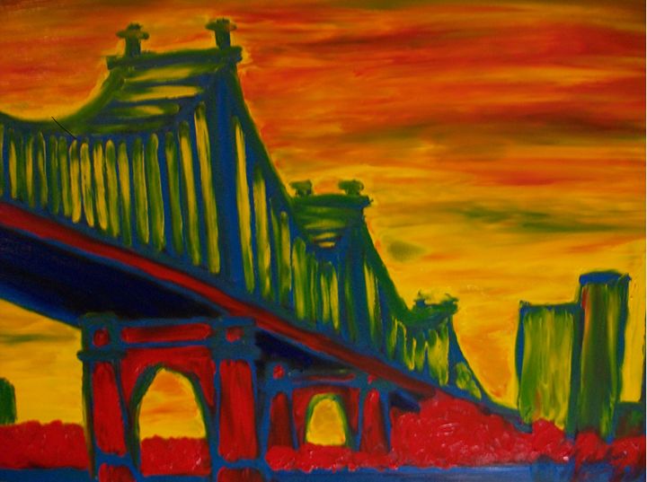 Bridge of Mystery Finger Painted - MKinnamanArt