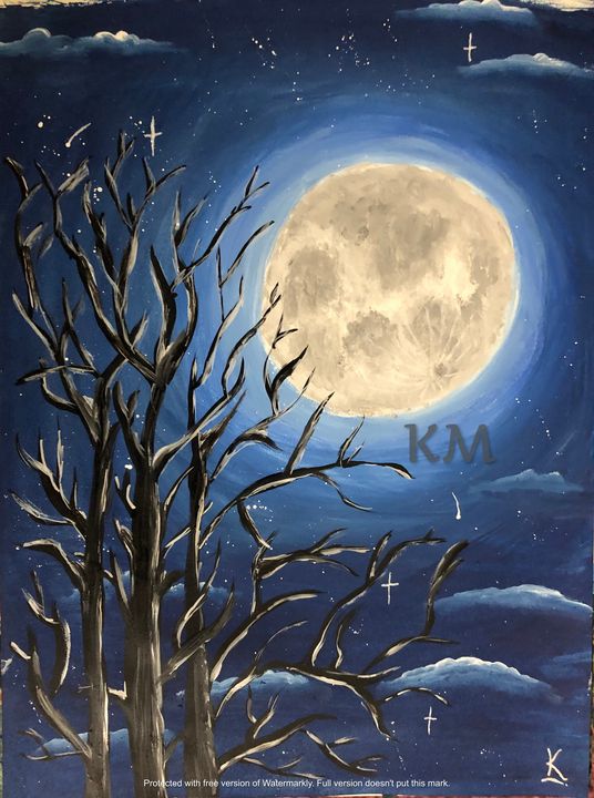 winter moon painting