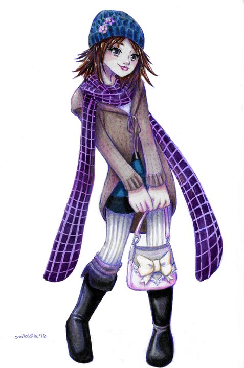 Winter Girl Artsy Cantabile Drawings Illustration People