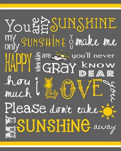 You Are My Sunshine Lyrics Nursery Digital Art Print 