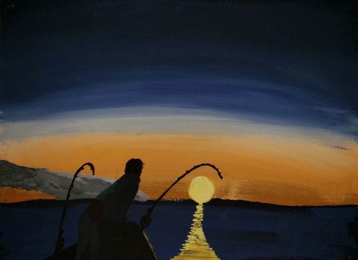 Fishing at sunset - Gordon McIntyre Lloyd Quinton