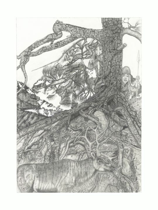 Scythian Princess's first Reindeer - Cedar Ridge Art Gallery - Drawings ...
