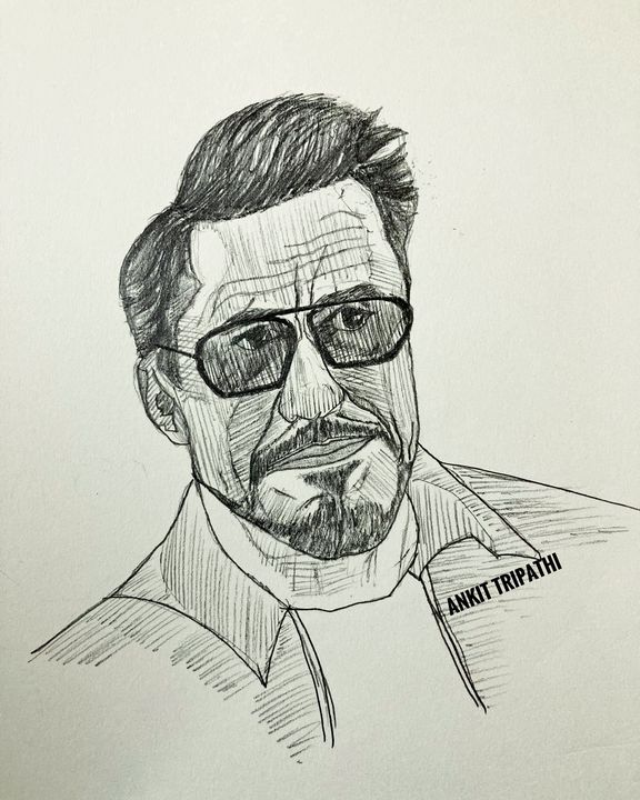 Charitybuzz Drawing of Iron Man Signed by Robert Downey Jr
