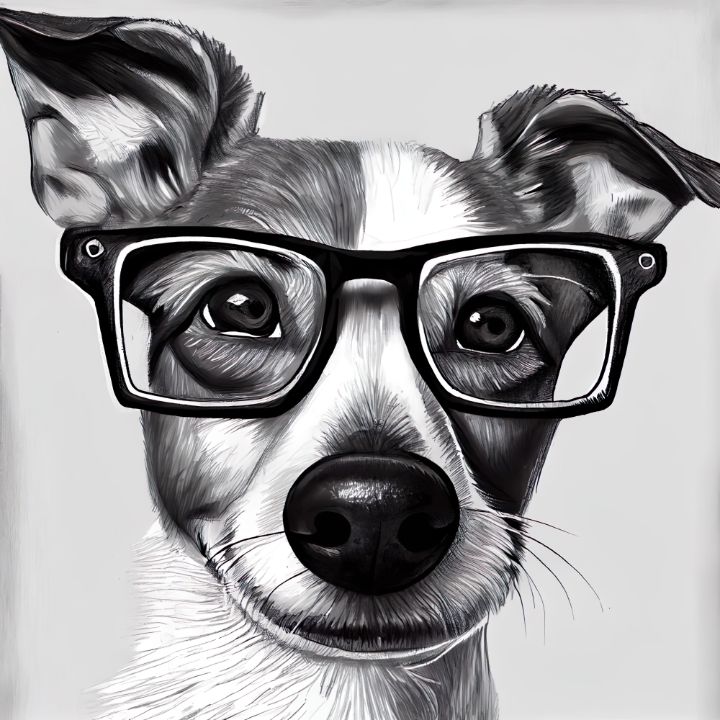 Dog Art, a realistic dog drawing puppy sketch. Dog Sketch