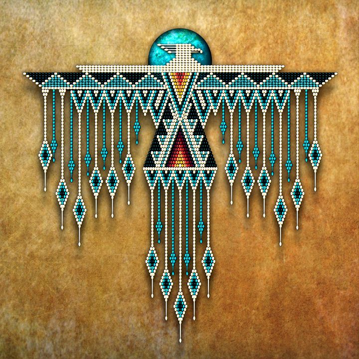 Native American Beaded Thunderbird Naumaddic Arts Digital Art & AI