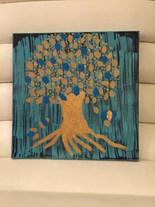 Tree of life theme on canvas