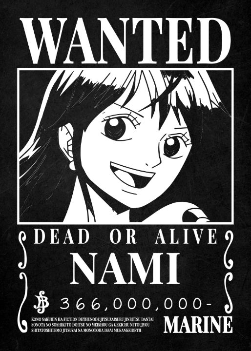one piece wanted poster nami