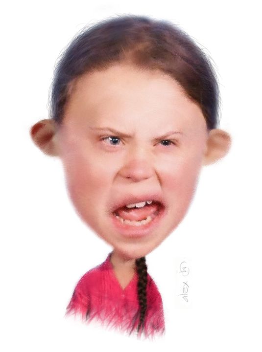 Greta Thunberg caricature - Alex Hook Krioutchkov