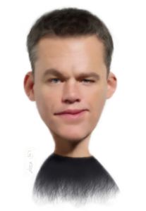Matt Damon caricature - Alex Hook Krioutchkov