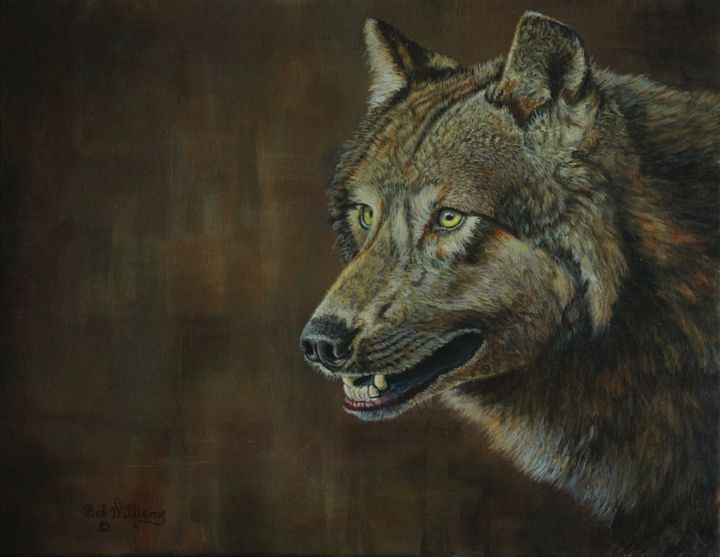 Alpha Male ......the Gray Wolf - Bob Williams Fine Art - Paintings &  Prints, Animals, Birds, & Fish, Wolves - ArtPal
