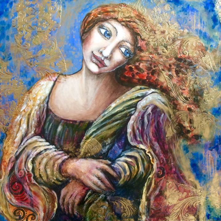 Woman in blue and gold - Cheryle Bannon