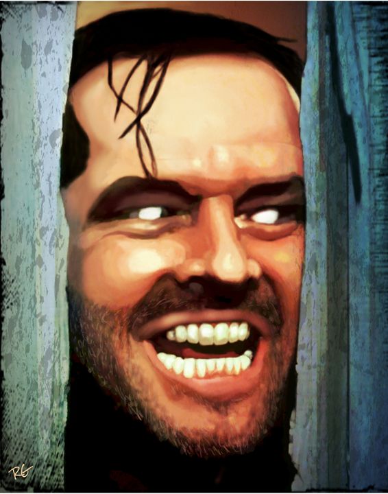 The Shining Here S Johnny Original Rgillustration Paintings Prints Entertainment Movies Horror Movies Artpal