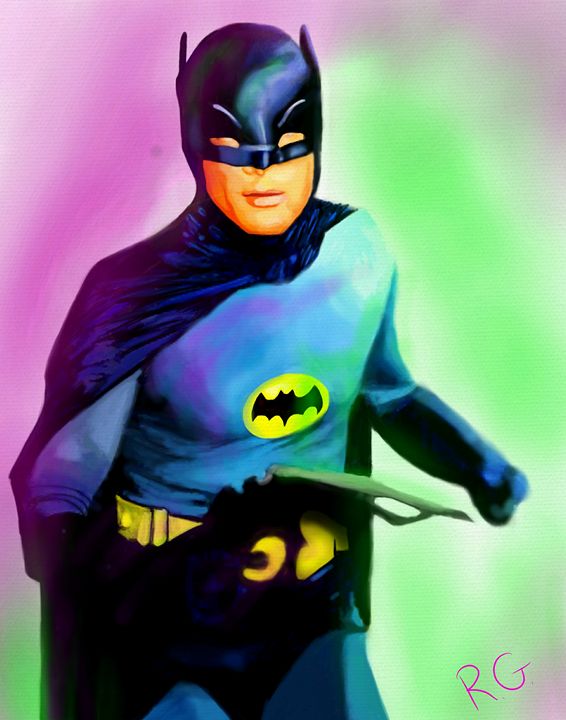 Batman Adam West Original Portrait - RGIllustration - Paintings & Prints,  Entertainment, Movies, Action & Adventure - ArtPal