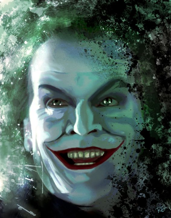 Batman Joker Jack Nicholson Portrait - RGIllustration