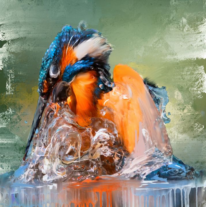 a kingfisher's moment - Viktor Kulakov digital art & painting