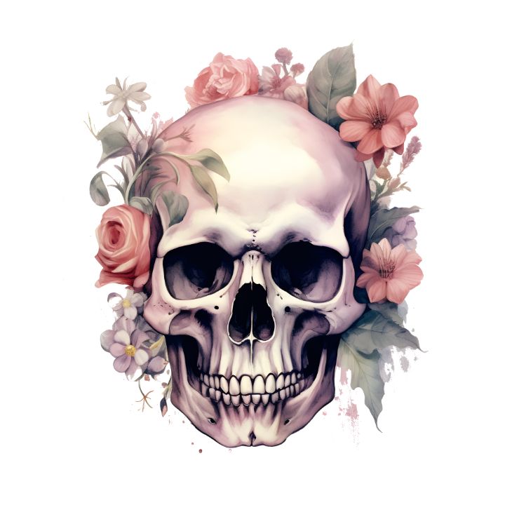 Floral Skull Gothic Flowers - DME.ARTS - Digital Art, Flowers, Plants, &  Trees, Flowers, Other Flowers - ArtPal