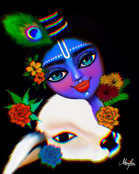 Shri Krishna - Artgasmic art - Digital Art, Ethnic, Cultural, & Tribal,  Asian & Indian, Indian - ArtPal