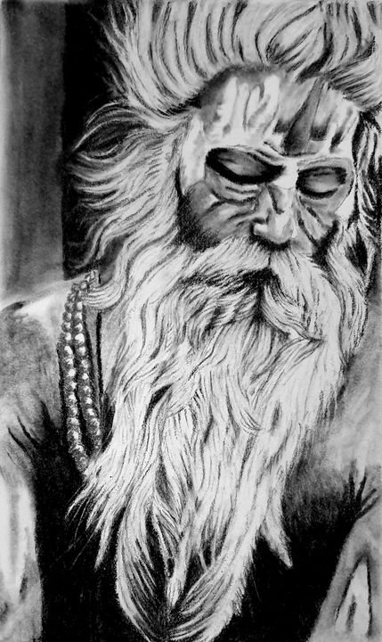 Indian Sadhu/Saint - Sketch Art