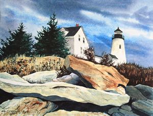 Pemaquid Lighthouse - Maine - Gardner Watercolors