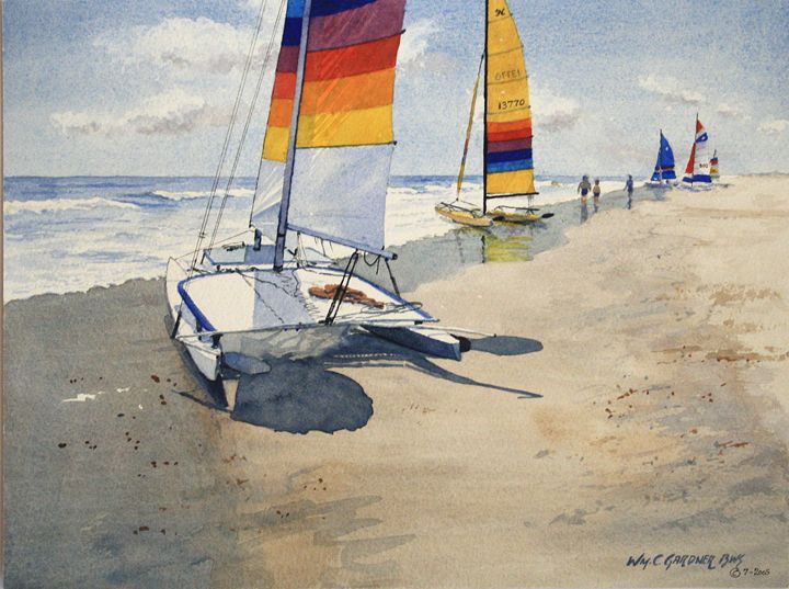 Hobie Cat Beach - Gardner Watercolors