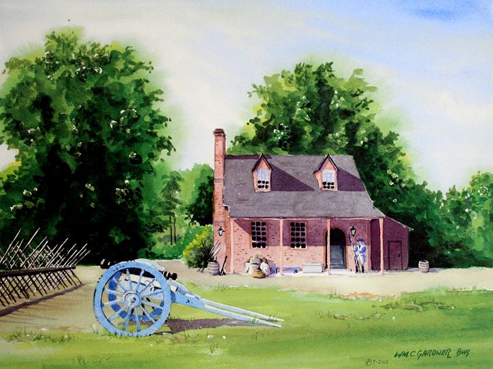Colonial Williamsburg - Guardhouse - Gardner Watercolors
