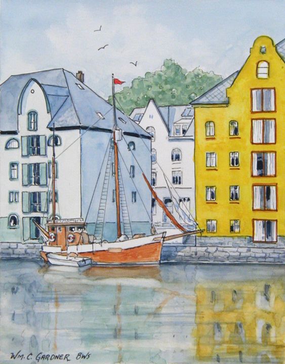 Alesund Norway - Gardner Watercolors