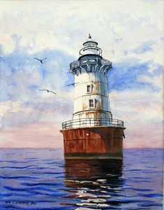 Hooper Island Lighthouse - Gardner Watercolors