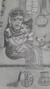 Pencil sketch of krishna