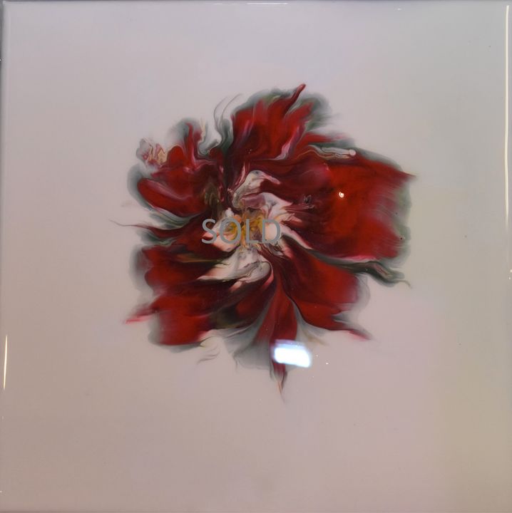 Red Bloom IV - Glacier Innovations Fluid Art