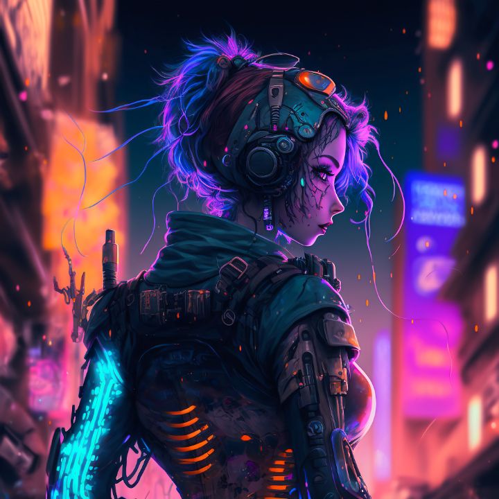 Cyberpunk Girl Neon Mirra Digital Art Fantasy And Mythology Fantasy Men And Women Females 5417