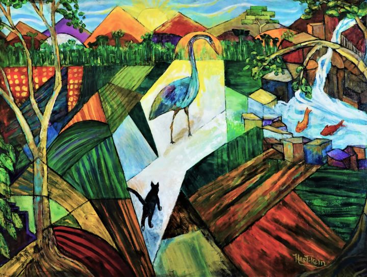 Visit By A Heron - Paintings by Michael Hartstein