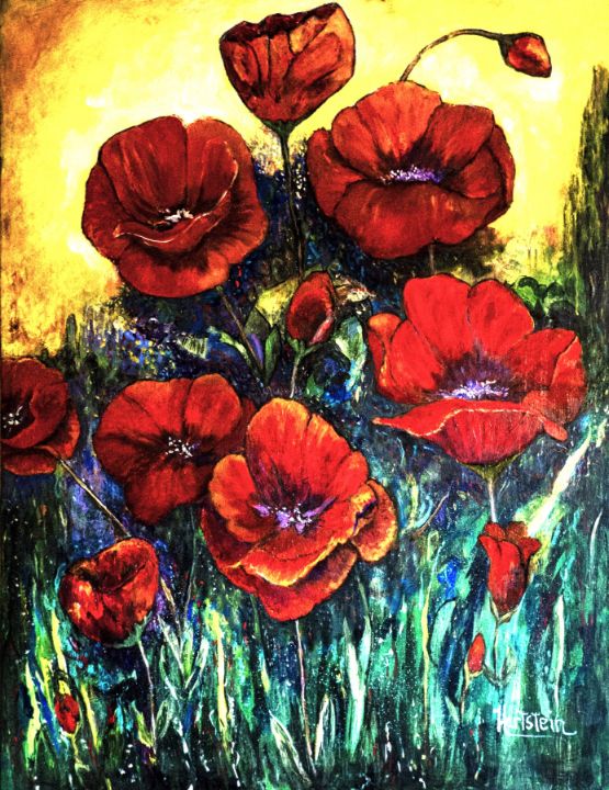 Red Poppies - Paintings by Michael Hartstein - Paintings & Prints, Flowers,  Plants, & Trees, Flowers, Flowers I-Z, Poppy - ArtPal