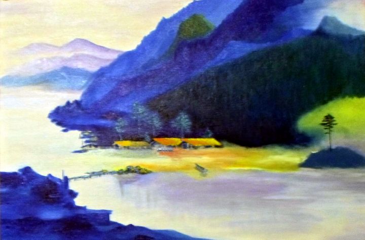 Fishing Village Kay Painting Paintings Prints Ethnic Cultural Tribal Other Ethnic Cultural Tribal Artpal